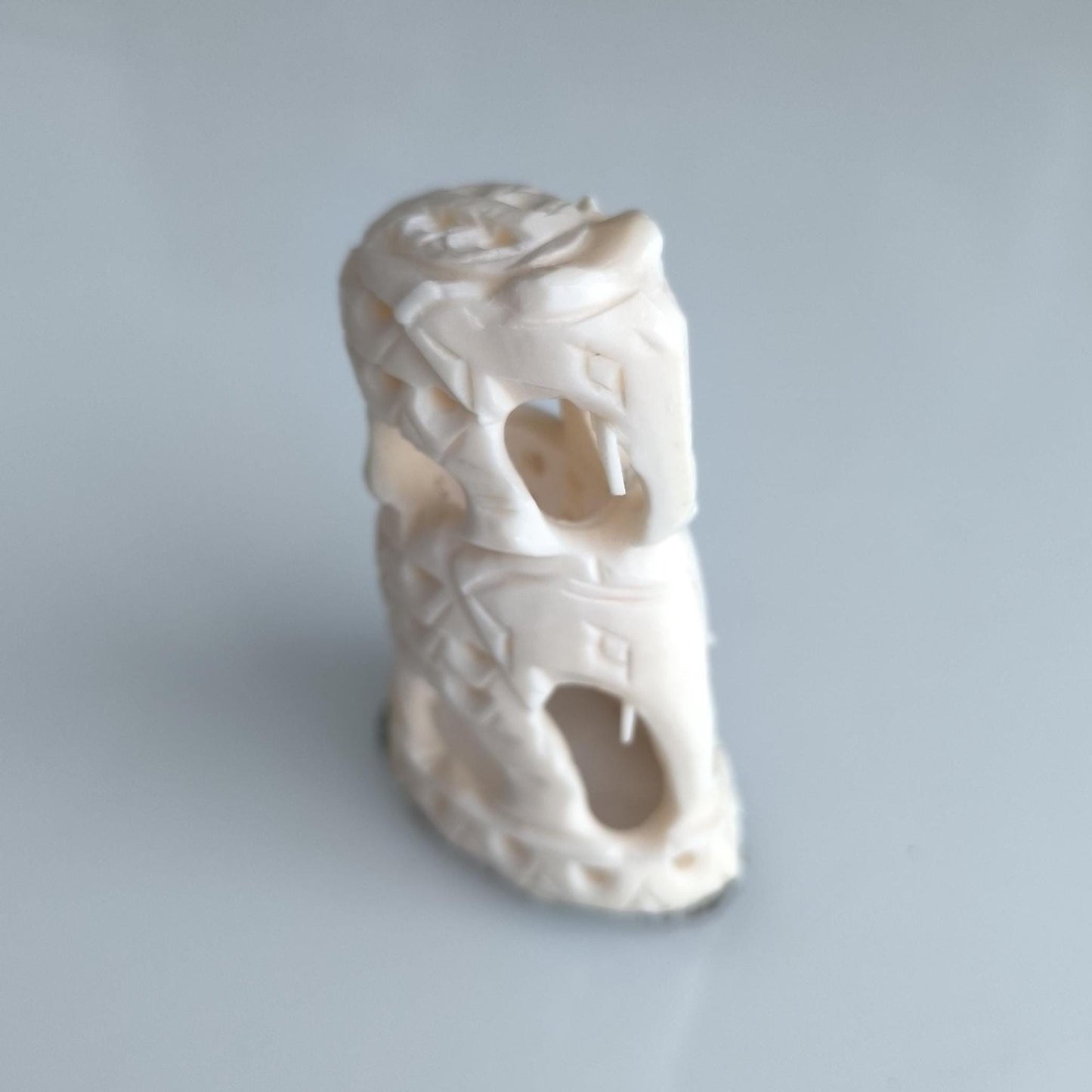 Two Stacked White Elephants Resin Sculpture, Handmade 1980