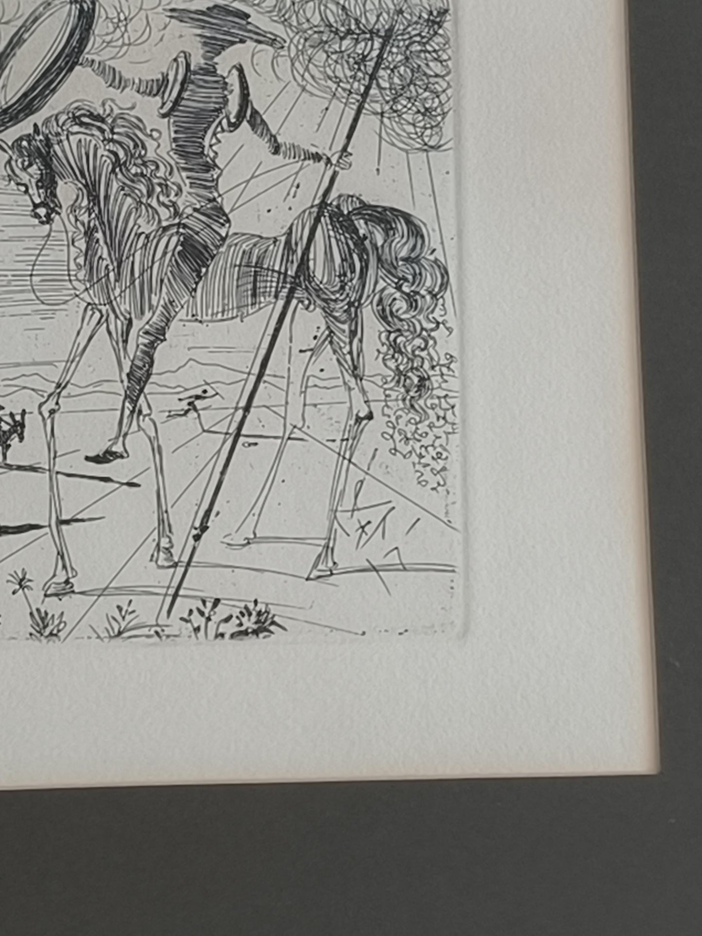 Salvador Dalí Signed Etching "Don Quixote" with Certificate, Templeton & Rawlings