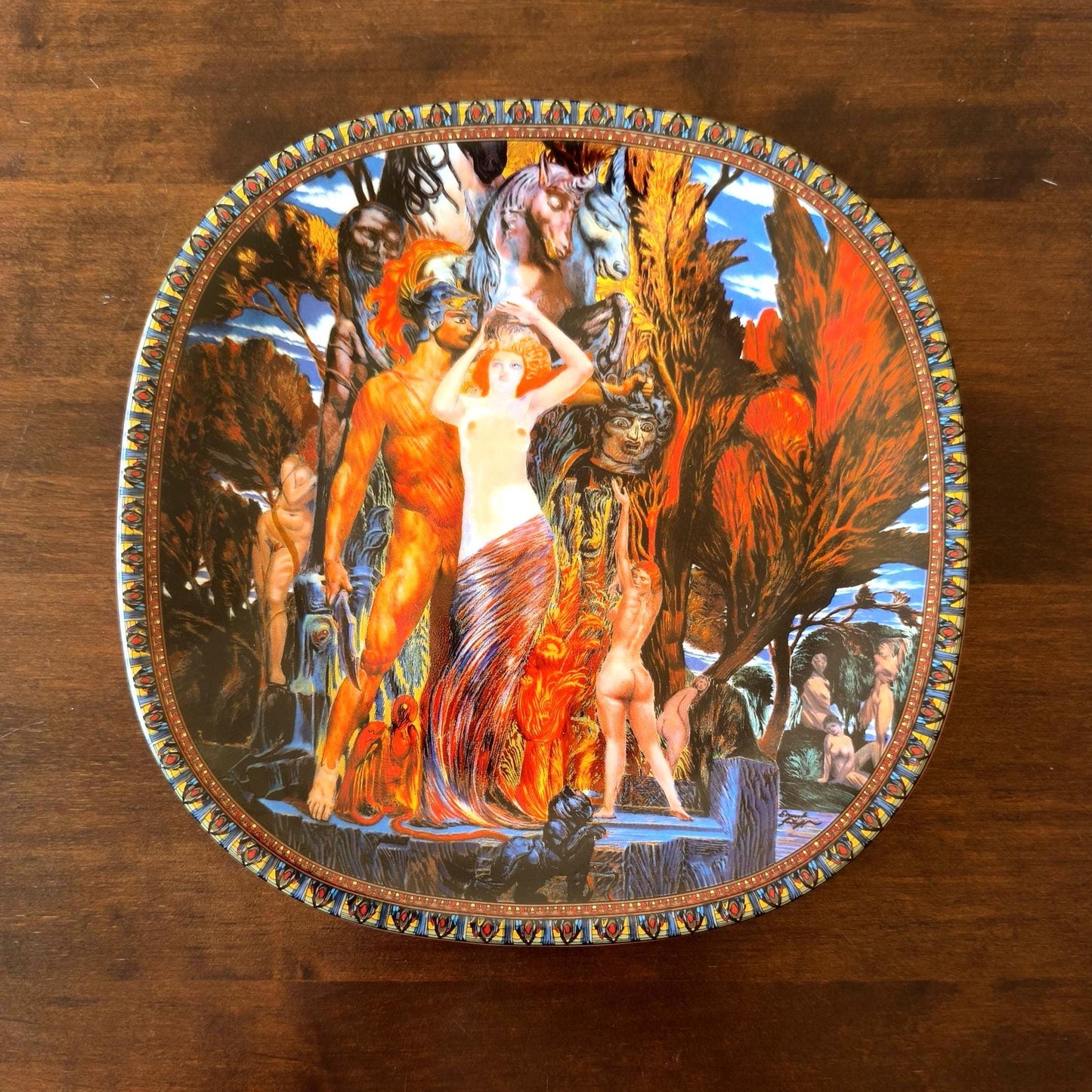 Original Ernst Fuchs Plate "Aphrodite and Perseus", Lilien Porzellan Austria 1994