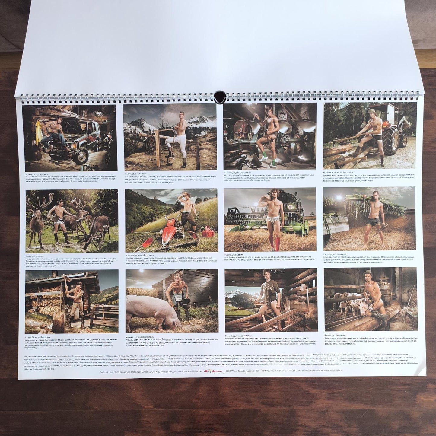 Jungbauernkalender Austrian Farmers Men Calendar