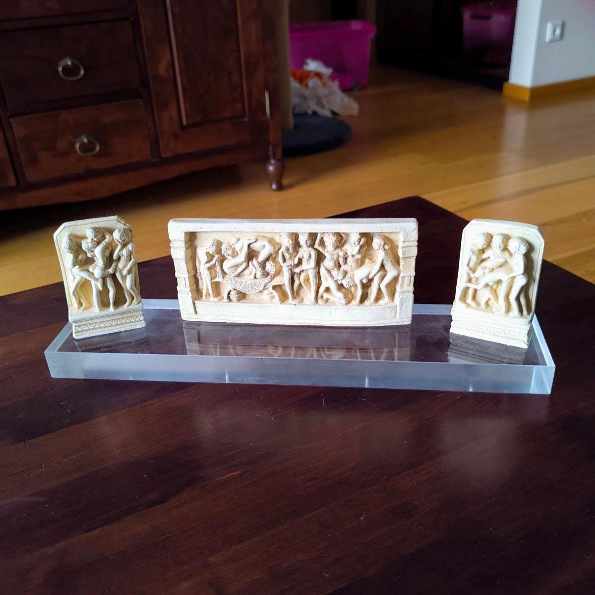 Kama Sutra Triptych Replica Polymer Resin 1970