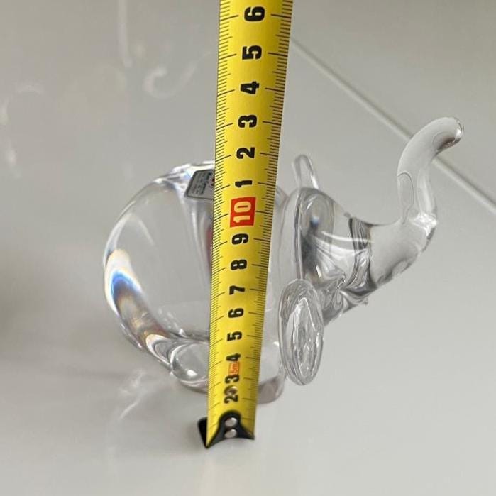 Clear Glass Elephant Manu Crystal Korea 1980