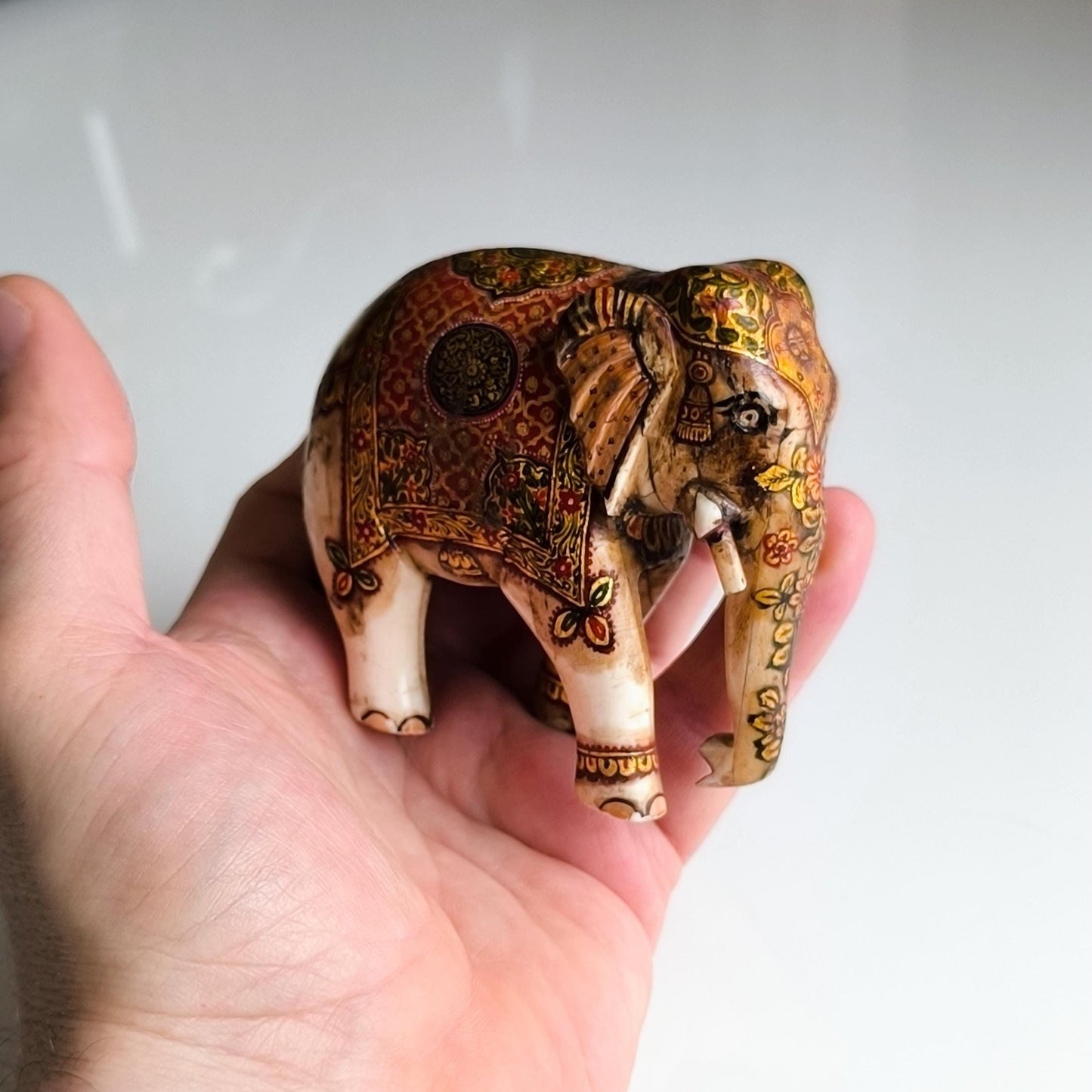 Elephant Statue, Traditional Asian Decorations, Gray Stone Pieces, 1960s