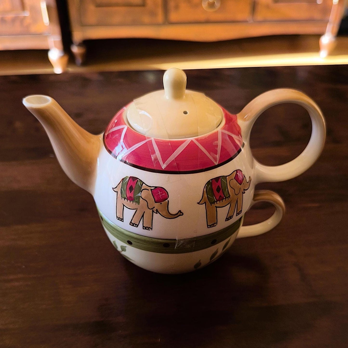 Porcelain Tea For One Set Elephant Motif Germany 1990