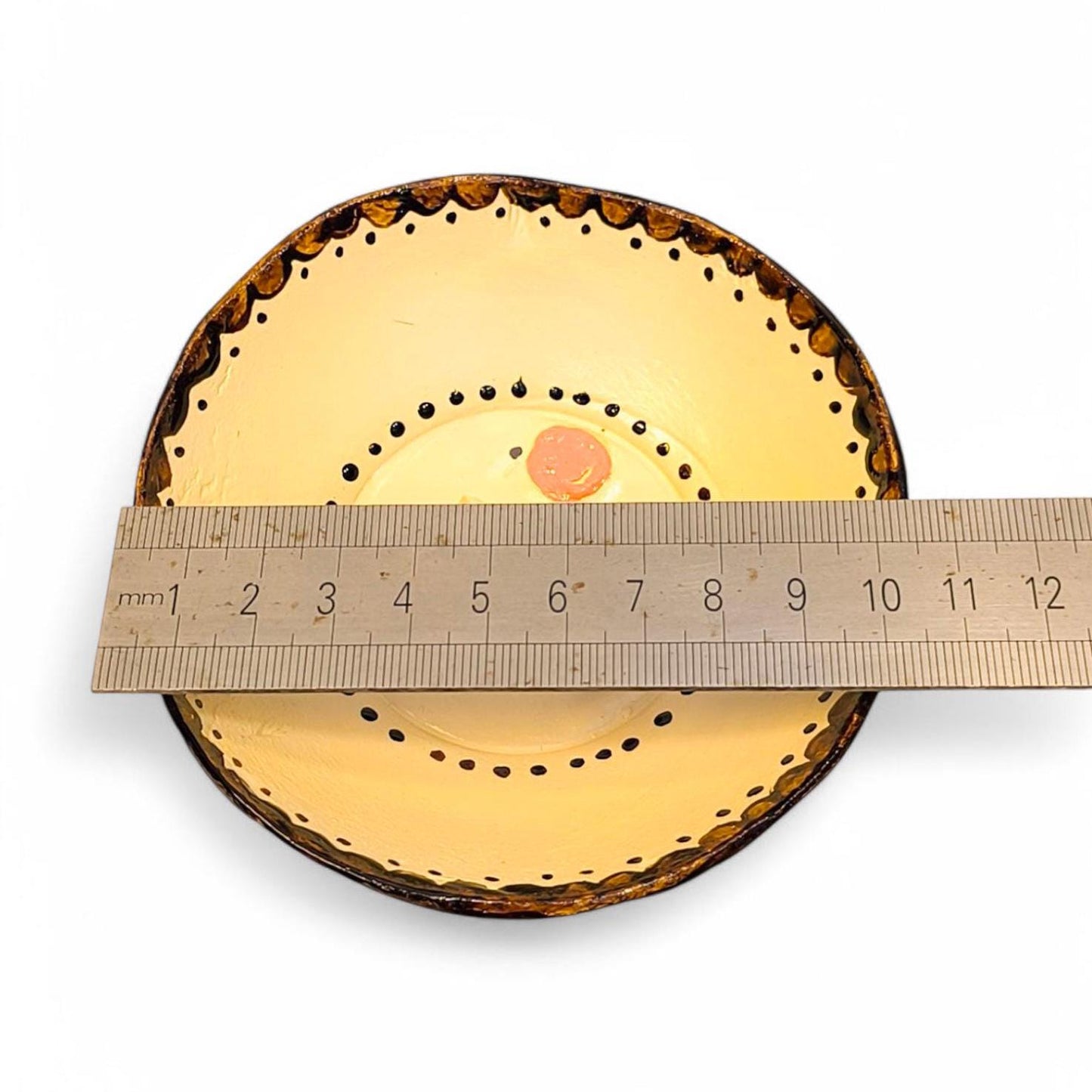 Three Handmade Coconut Shell Bowls on Legs, Hand-Painted, Ceramic Faces