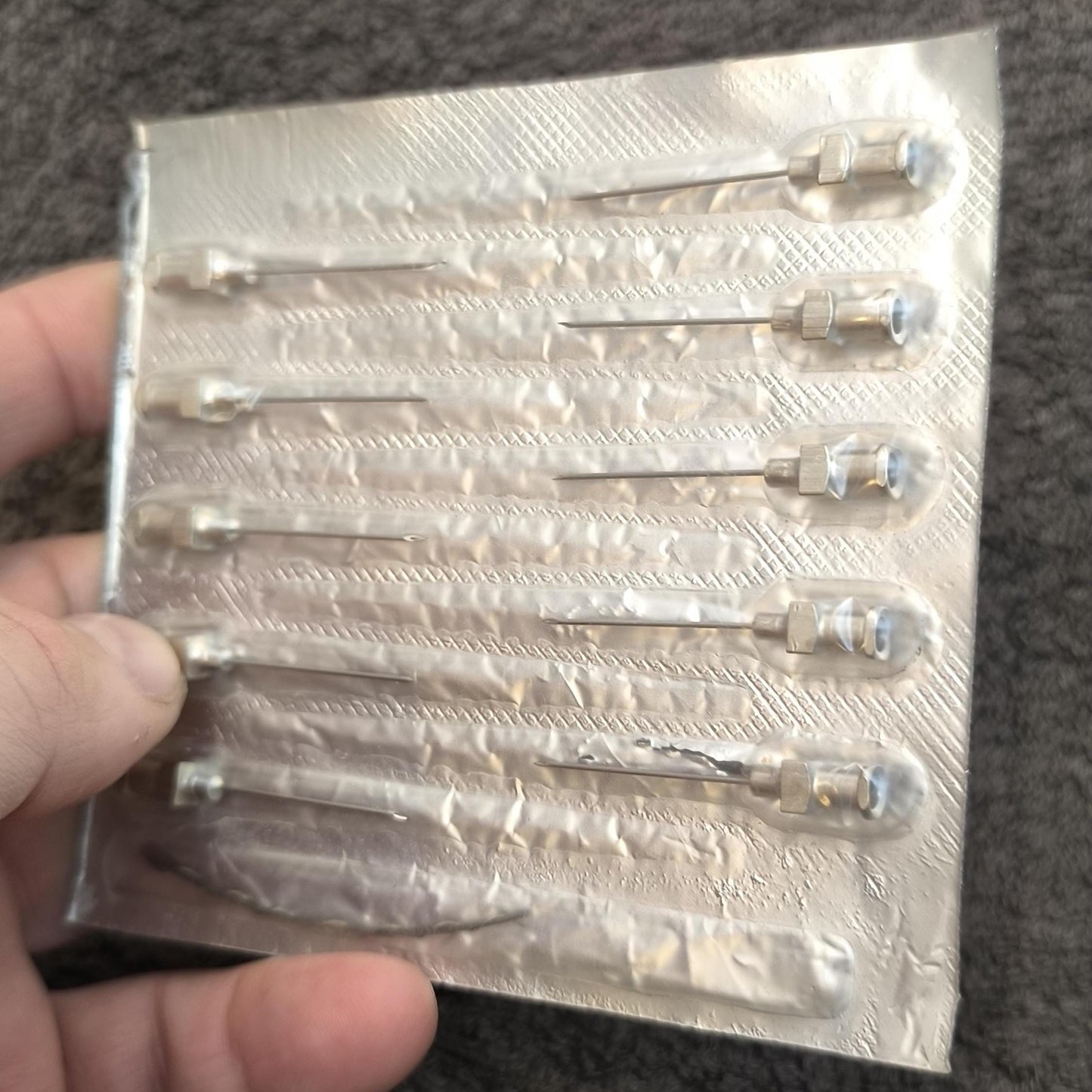 USSR Medical Steel Hypodermic Needles: Medical Memorabilia, Set of 10, 1980s