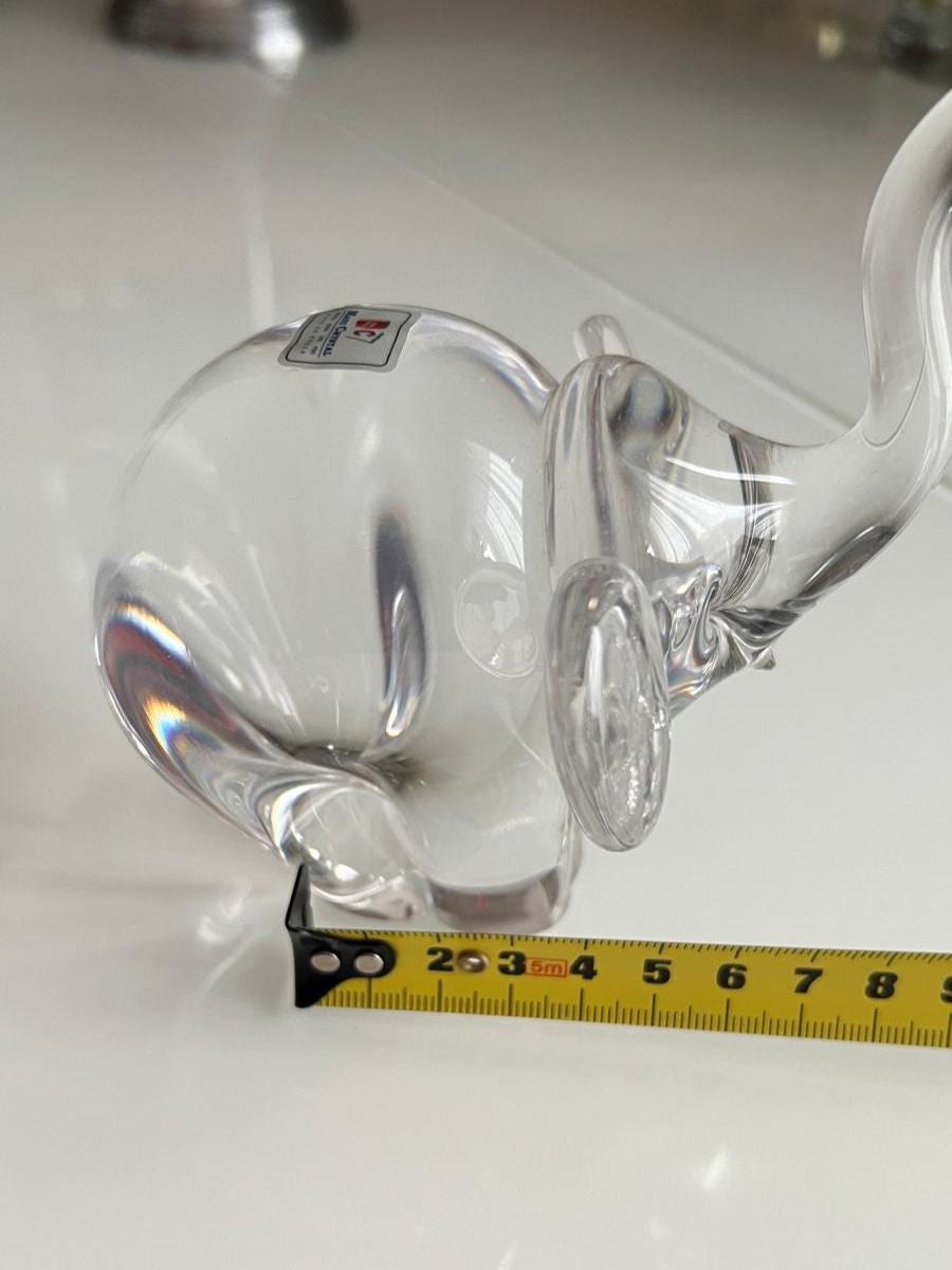 Clear Glass Elephant Manu Crystal Korea 1980