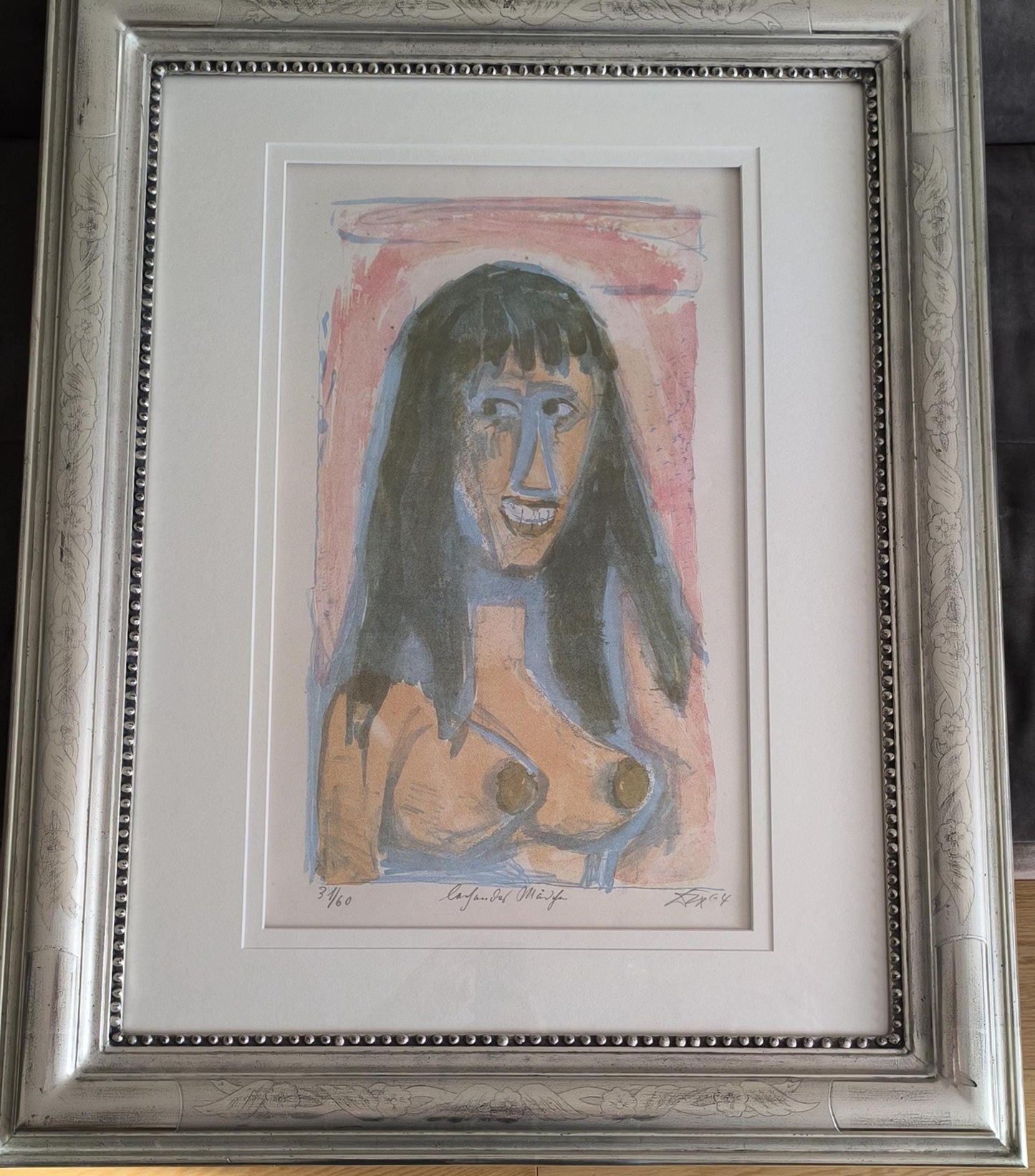 Otto Dix Signed Lithograph "Lachendes Mädchen", 1964, Framed, 31/60
