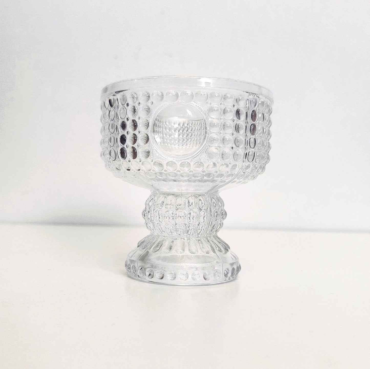 Set of 4 Ice Cream Cups, Pressed Glass Dessert Cups, Designed by Adolf Matura, Libochovice Glassworks, 1970s, Czechoslovakia