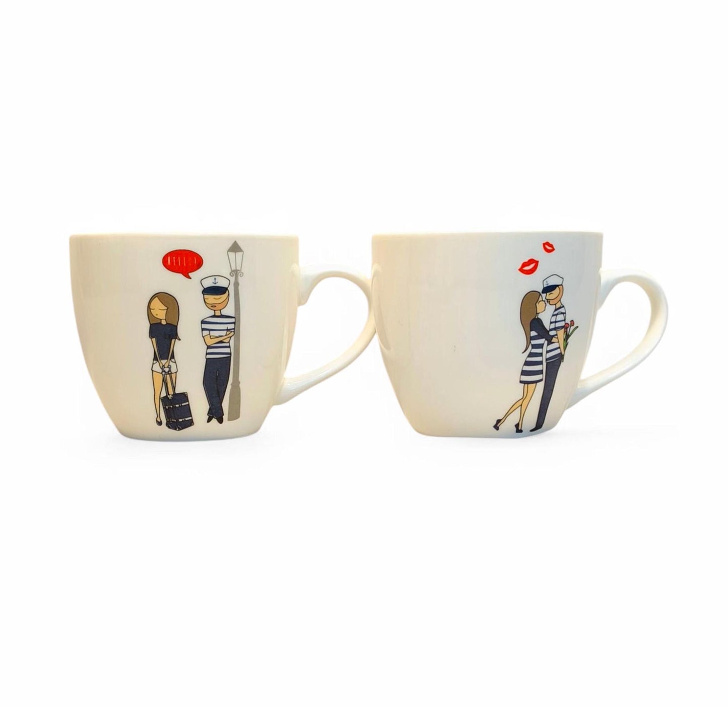 Set of Two Croatian Porcelain Cups with Captain’s Love Adventures, 2000s