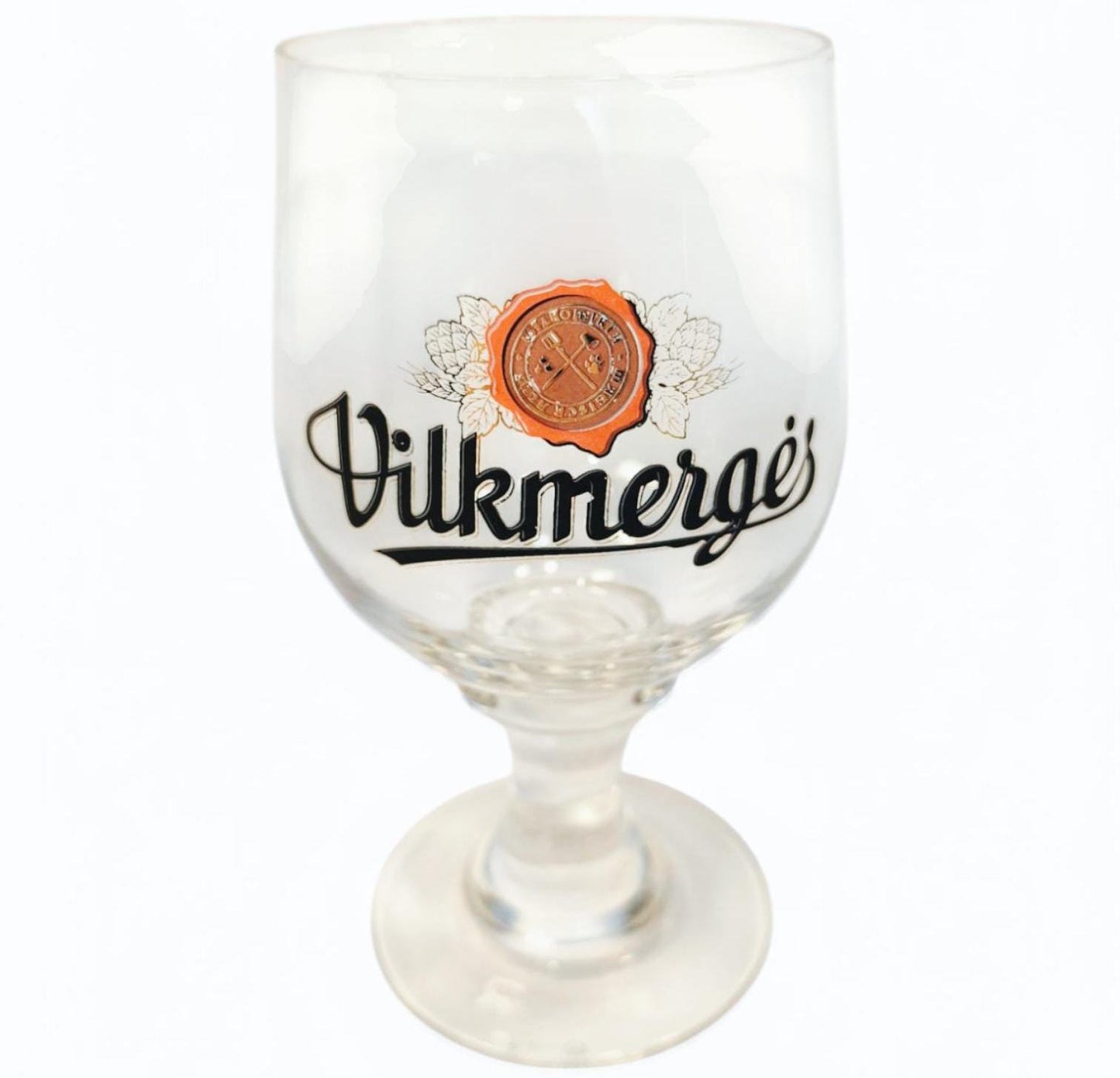 Set of 6 Tall 0.5 L Vilkmerges Beer Glasses, Original Lithuania