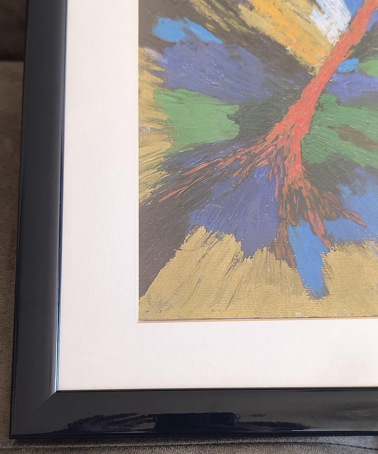 Abstract Acrylic on Cardboard, Signed "18 Corado 715", Italy 1970–1990, Framed