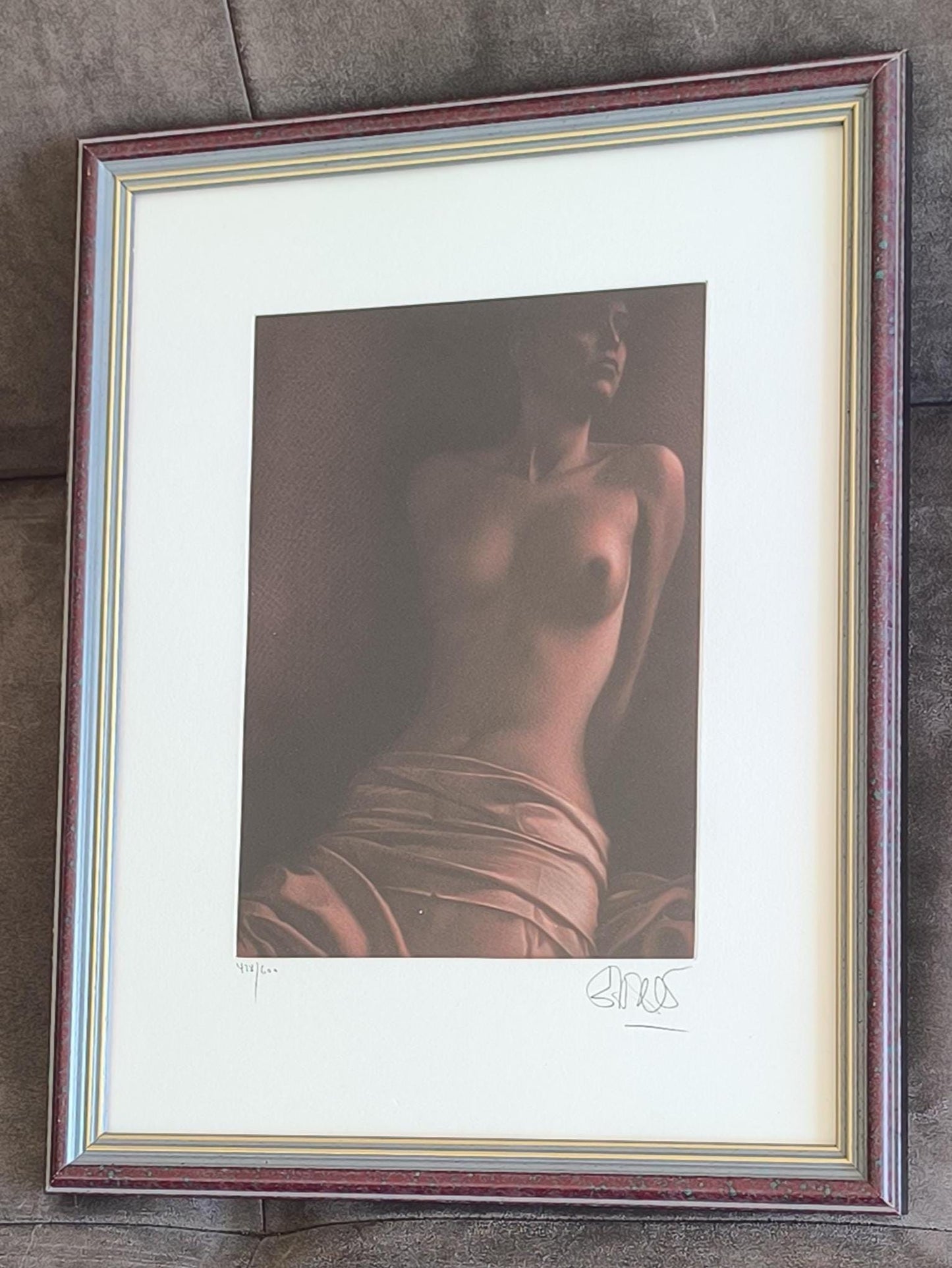 Willi Kissmer Nude Torso Lithograph, "Slender Nude from the Front", Signed, Germany pre-2000
