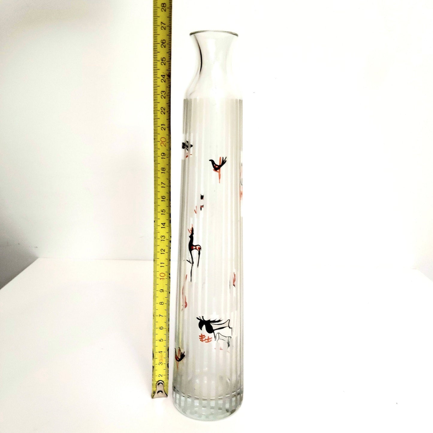 Patterned Glass Vase: Scandinavian Clear Vase