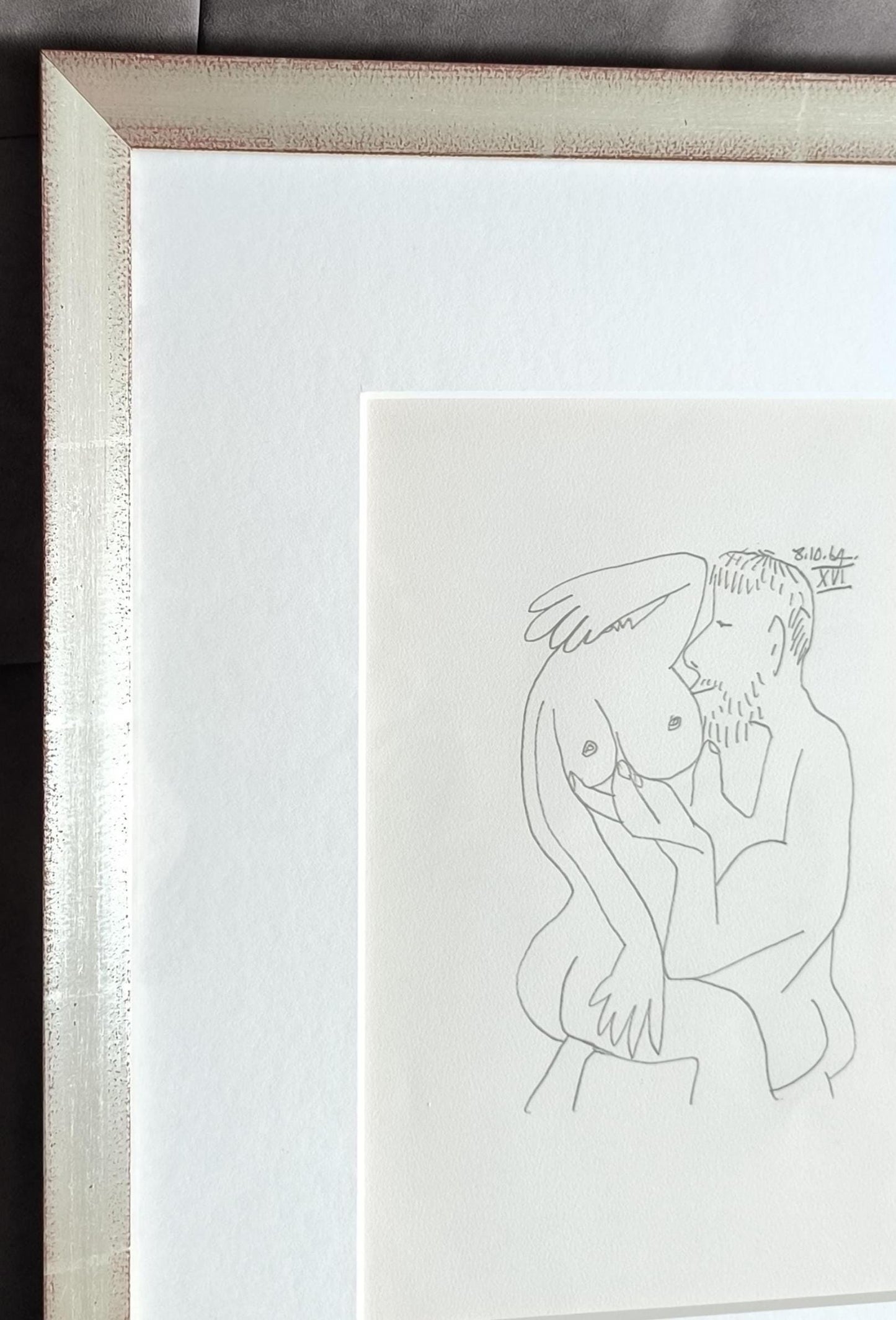 Pablo Picasso Lithograph 2 No.198/666, "Le Gout du Bonheur", Arches Paper 1964, Framed