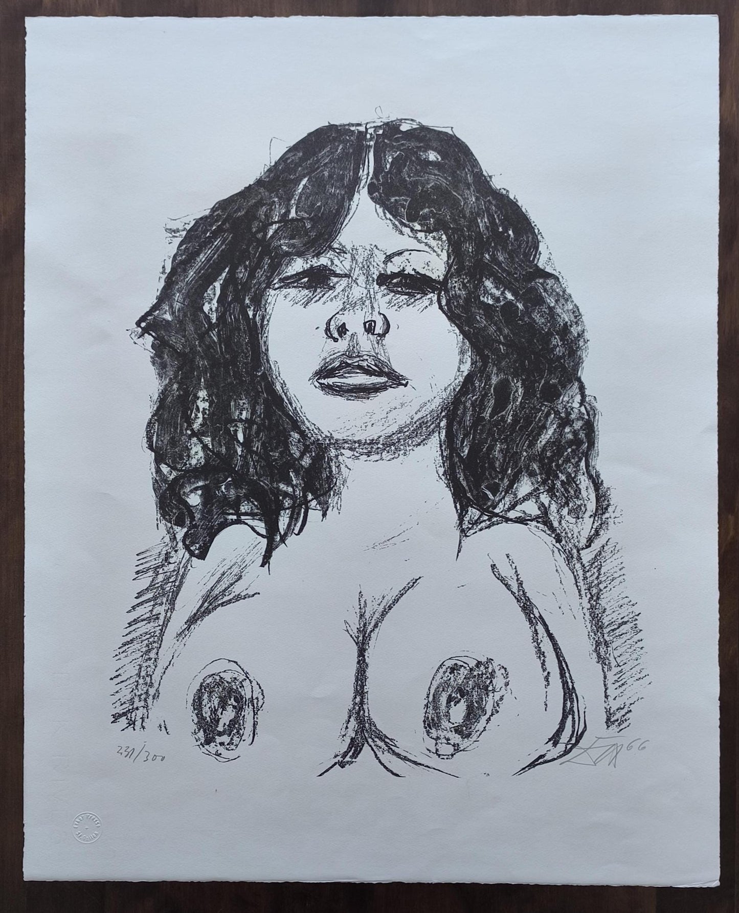 Otto Dix Lithograph "Halbakt von vorn", 1966, Unframed