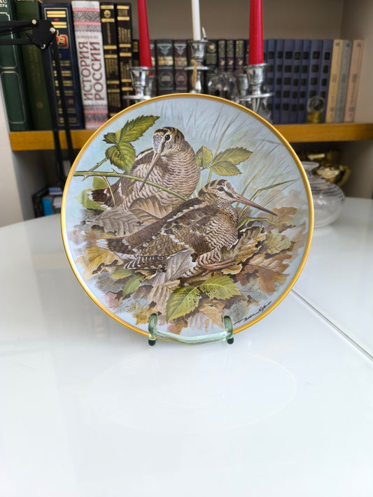 Limoges Porcelain Plate Woodcock Gamebird Basil Ede 1979