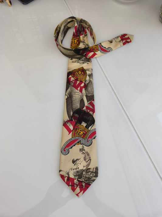 Gianfranco Ferre Silk Tie Cream 100% Silk Italy 1980