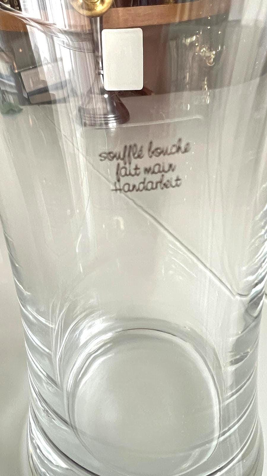 Clear Blown Glass Vase Wavy Rim 1990s