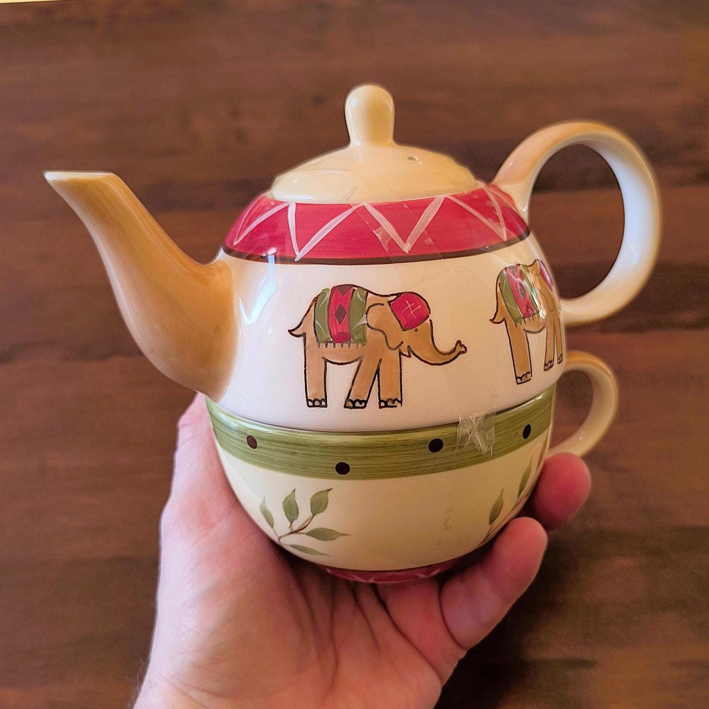 Porcelain Tea For One Set Elephant Motif Germany 1990