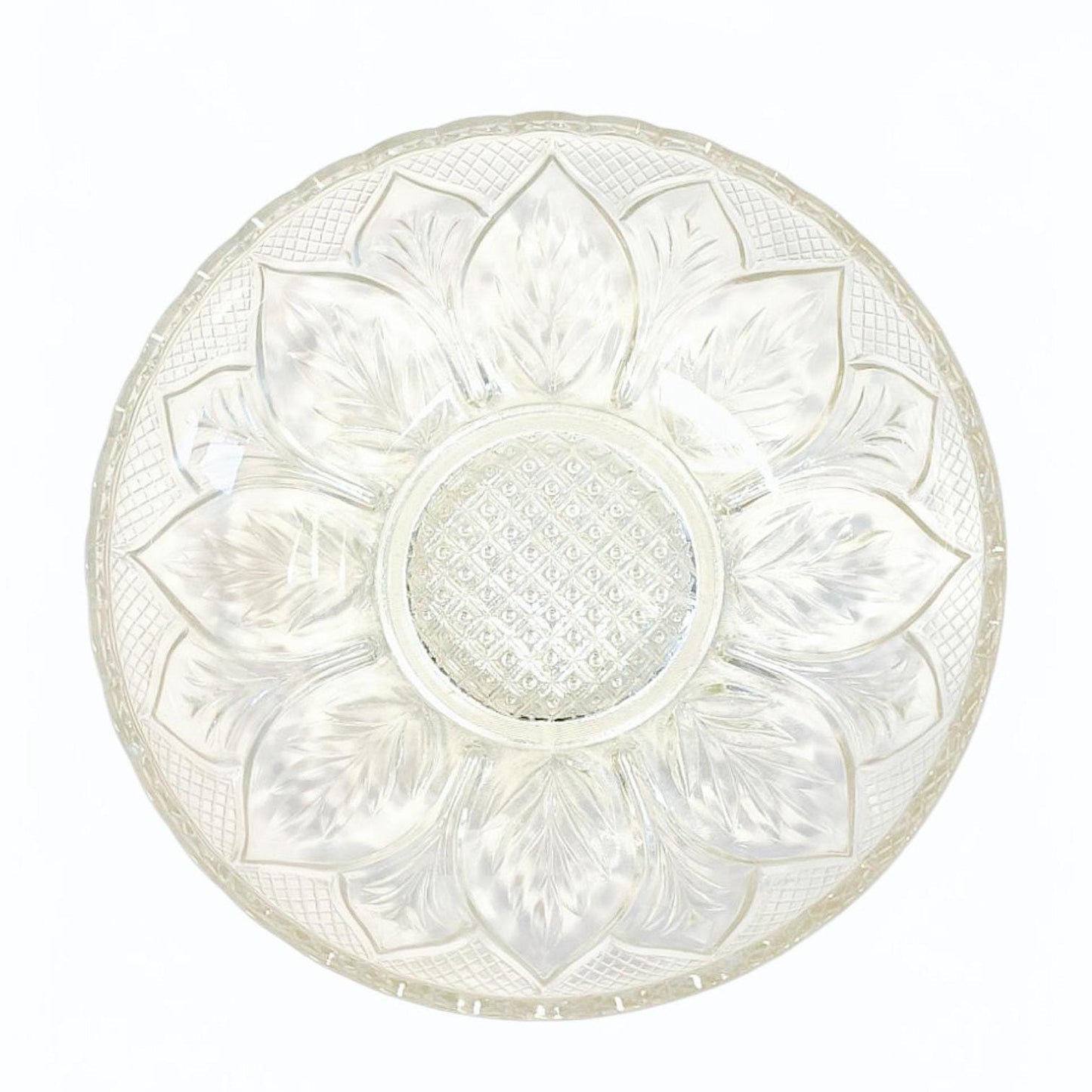 Ribbed Crystal Glass Bowl: Salad, Fruit, Candy Dish