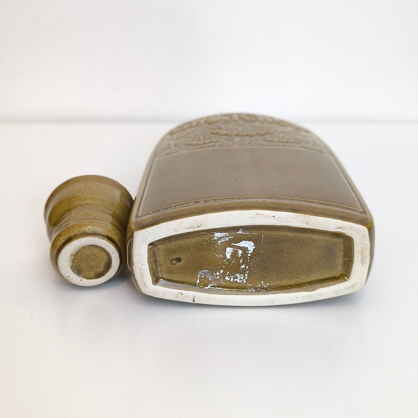 Decorative Decanters Ceramic, Liquor Bottles, Decanter, Shtof Smolensk and Small Container From Soviet Union Clay, Eco Reuse 1970s