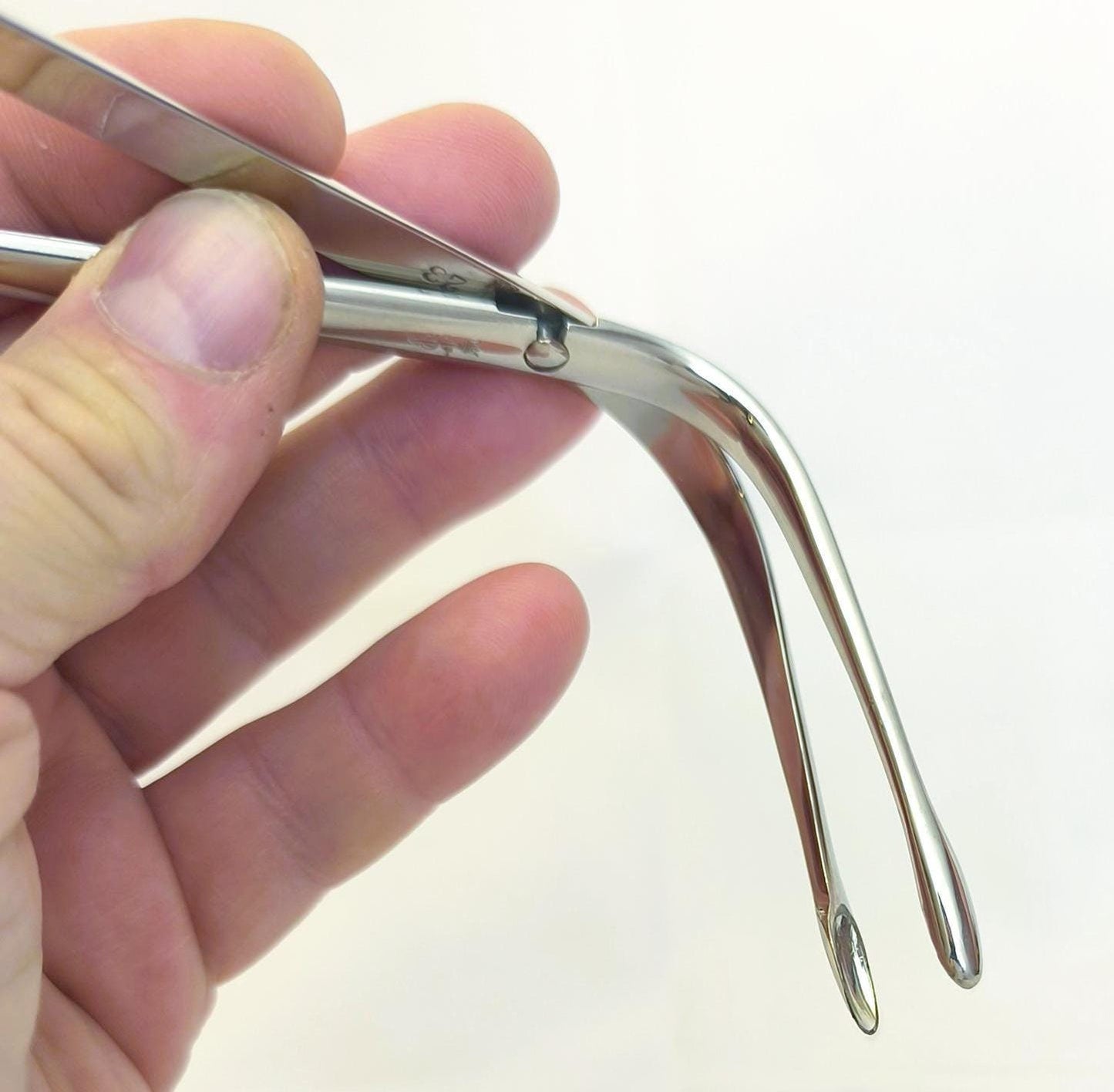 Antique Steel Gynecological Surgical Clamp – Medical Tool, Unique No. 23, Original Brand Instrument 1960s