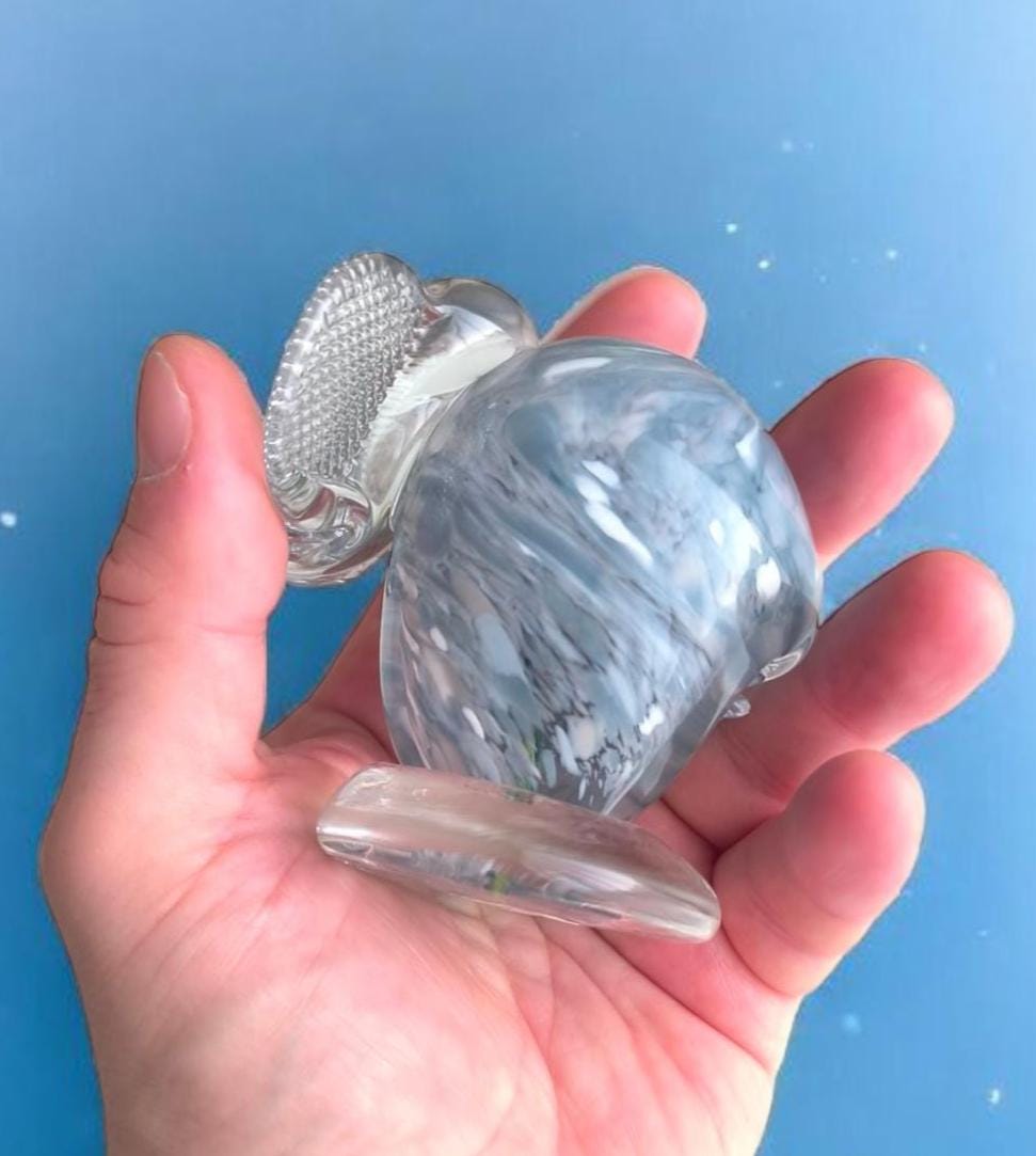 Original Murano Blue Crystal Elephant Sculpture with Raised Trunk 1980s