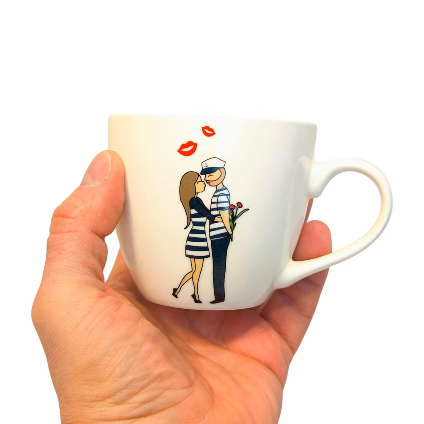 Set of Two Croatian Porcelain Cups with Captain’s Love Adventures, 2000s