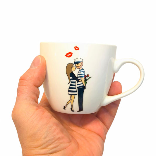 Set of Two Croatian Porcelain Cups with Captain’s Love Adventures, 2000s