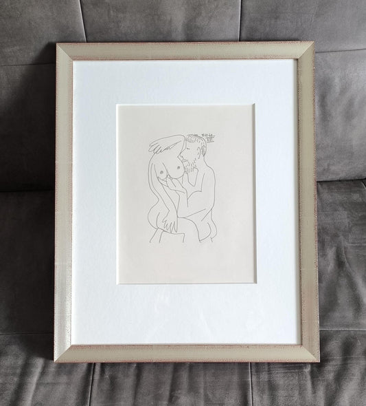 Pablo Picasso Lithograph 2 No.198/666, "Le Gout du Bonheur", Arches Paper 1964, Framed
