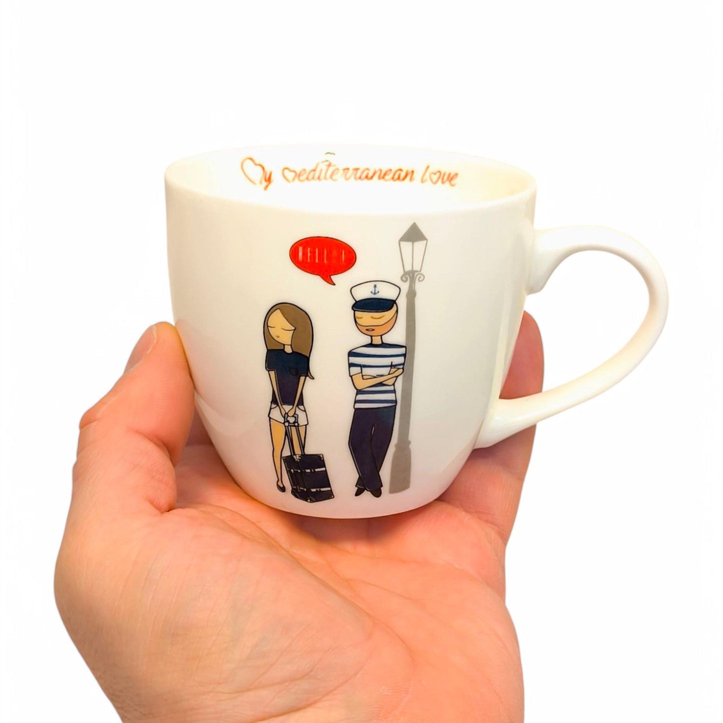 Set of Two Croatian Porcelain Cups with Captain’s Love Adventures, 2000s