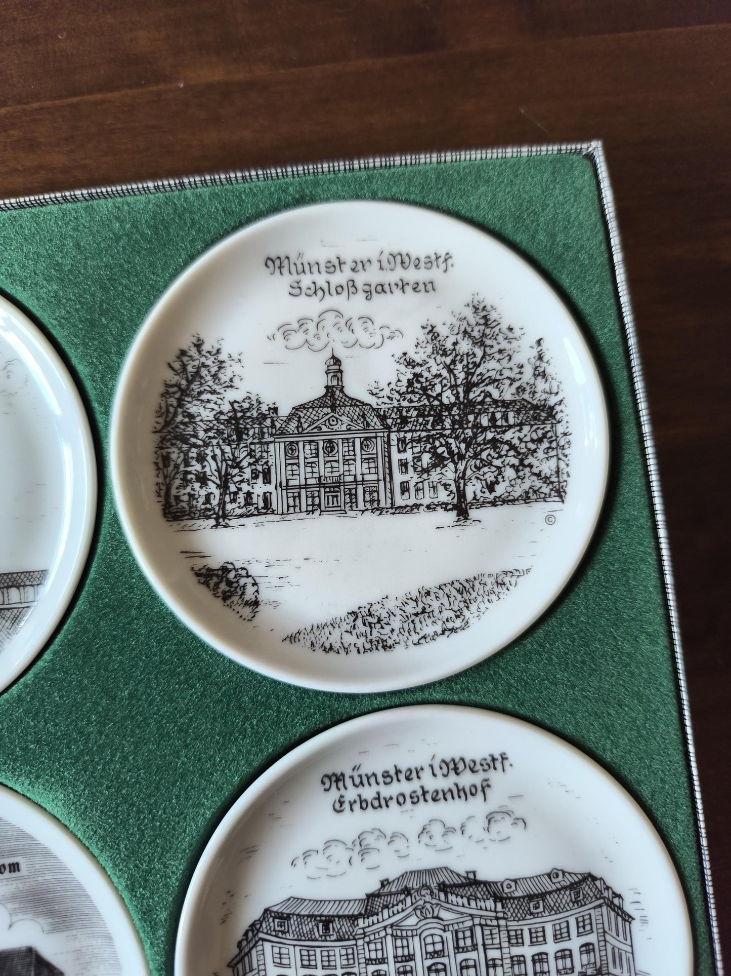 Set of 6 German Coasters with Münster Motifs, Original Box 1980s–1990s