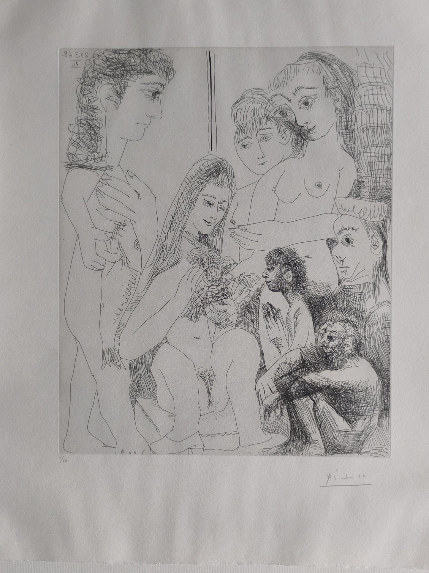 Signed Picasso Lithograph: Vieil Homme, 1 of 50, Series 347, Limited Edition