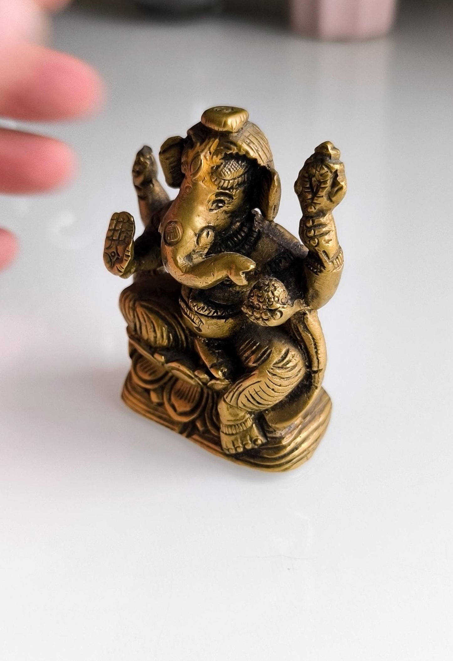 Collectible Bronze Ganesha Statue, Vintage Hindu Elephant God Figurine, 1980s