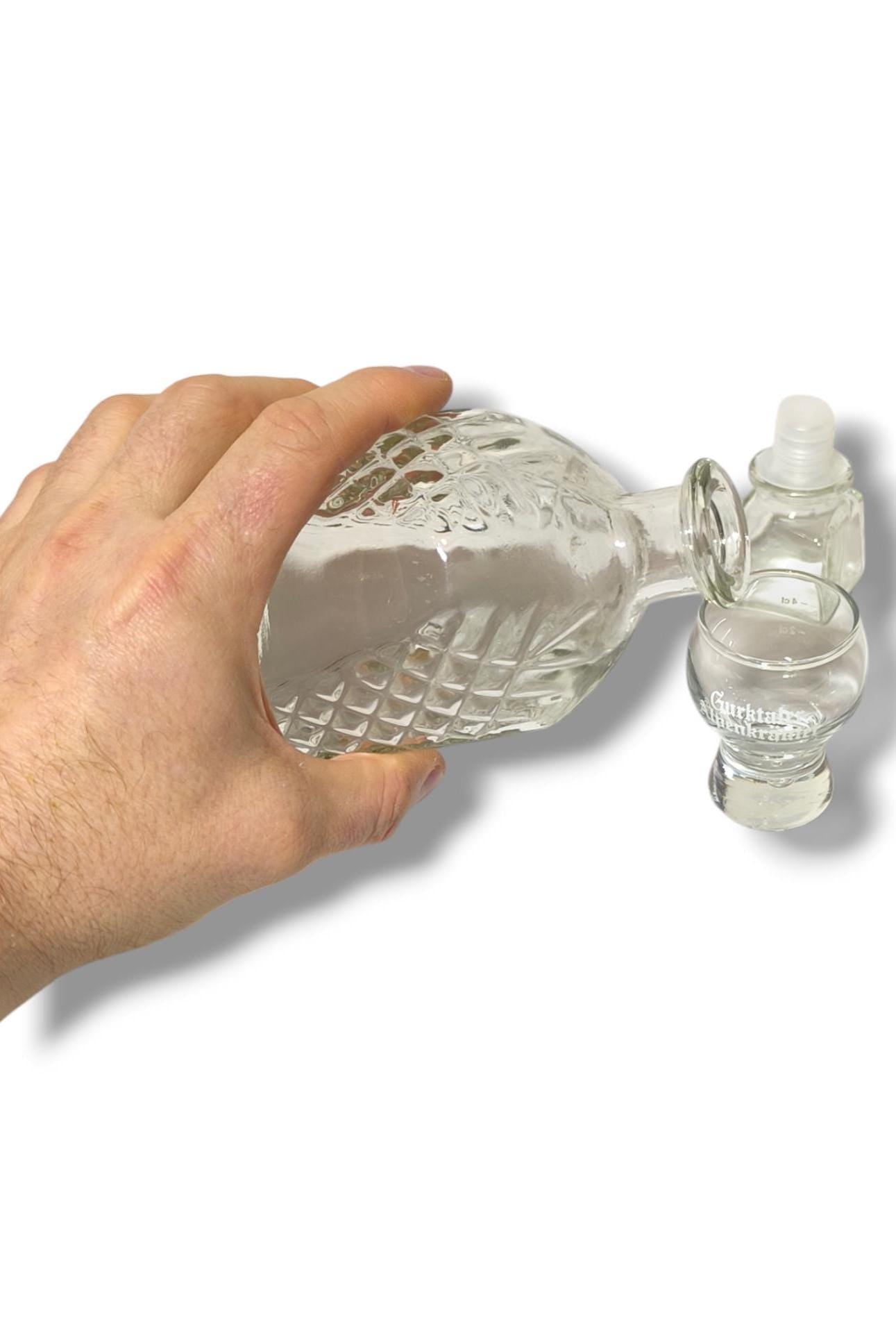 Original Clear Square Glass Retro Bottle, Empty 500 ml