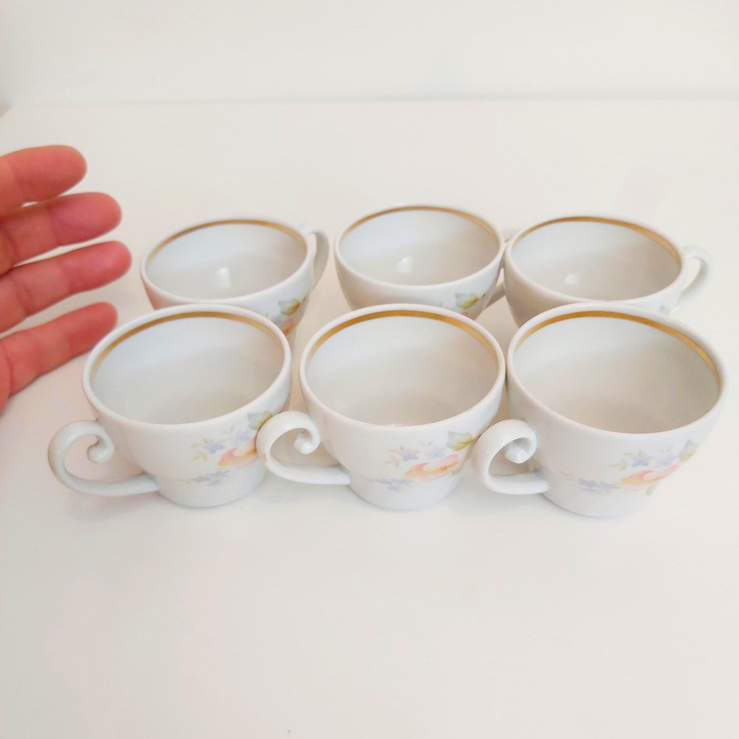 Set of 6 Small Vintage Flower Coffee Espresso Cups, Made in Belarus