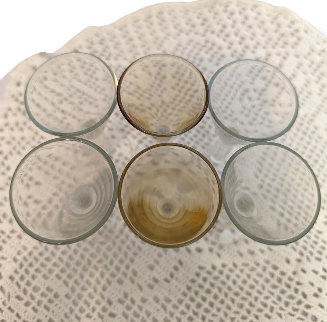 Set of 6 Rare Two-Tone Shot Glasses, 1970s Lithuania, Collectible Cups