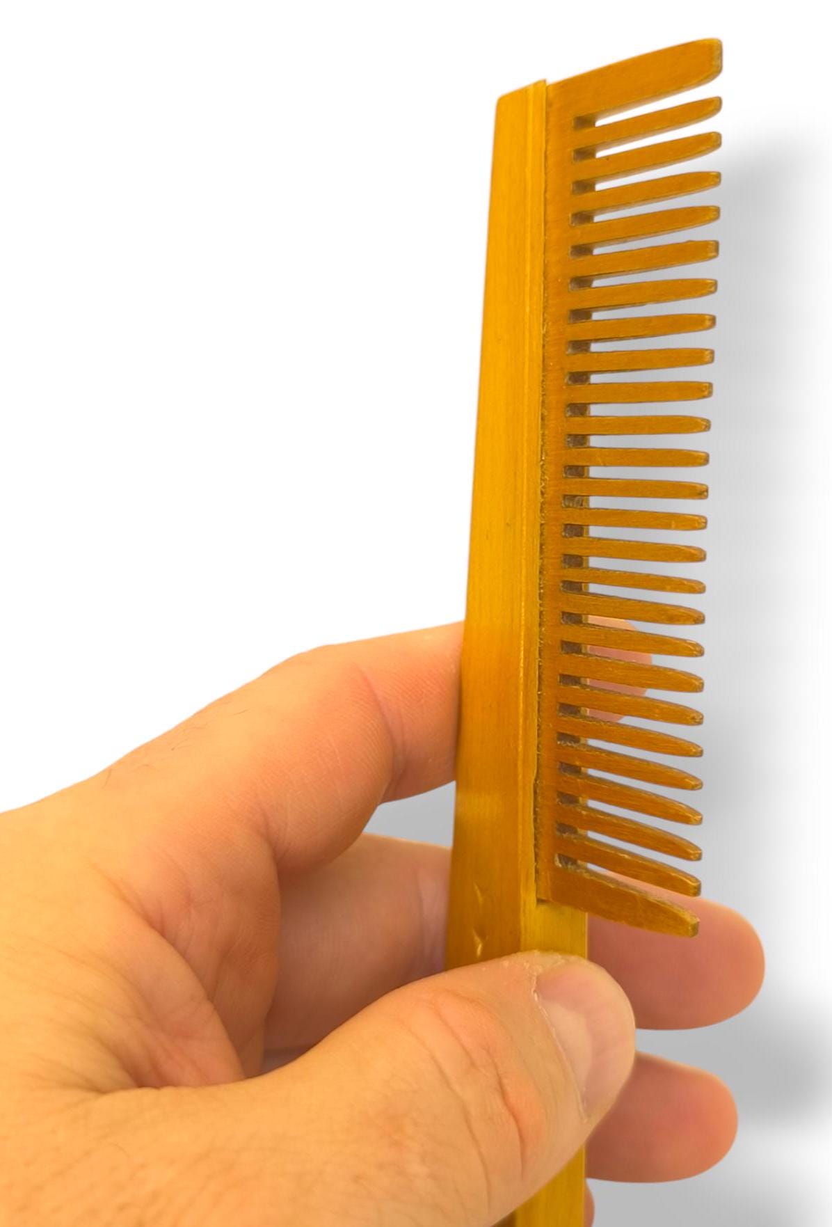 Handmade Antique Wooden Comb, Lithuania 1970s