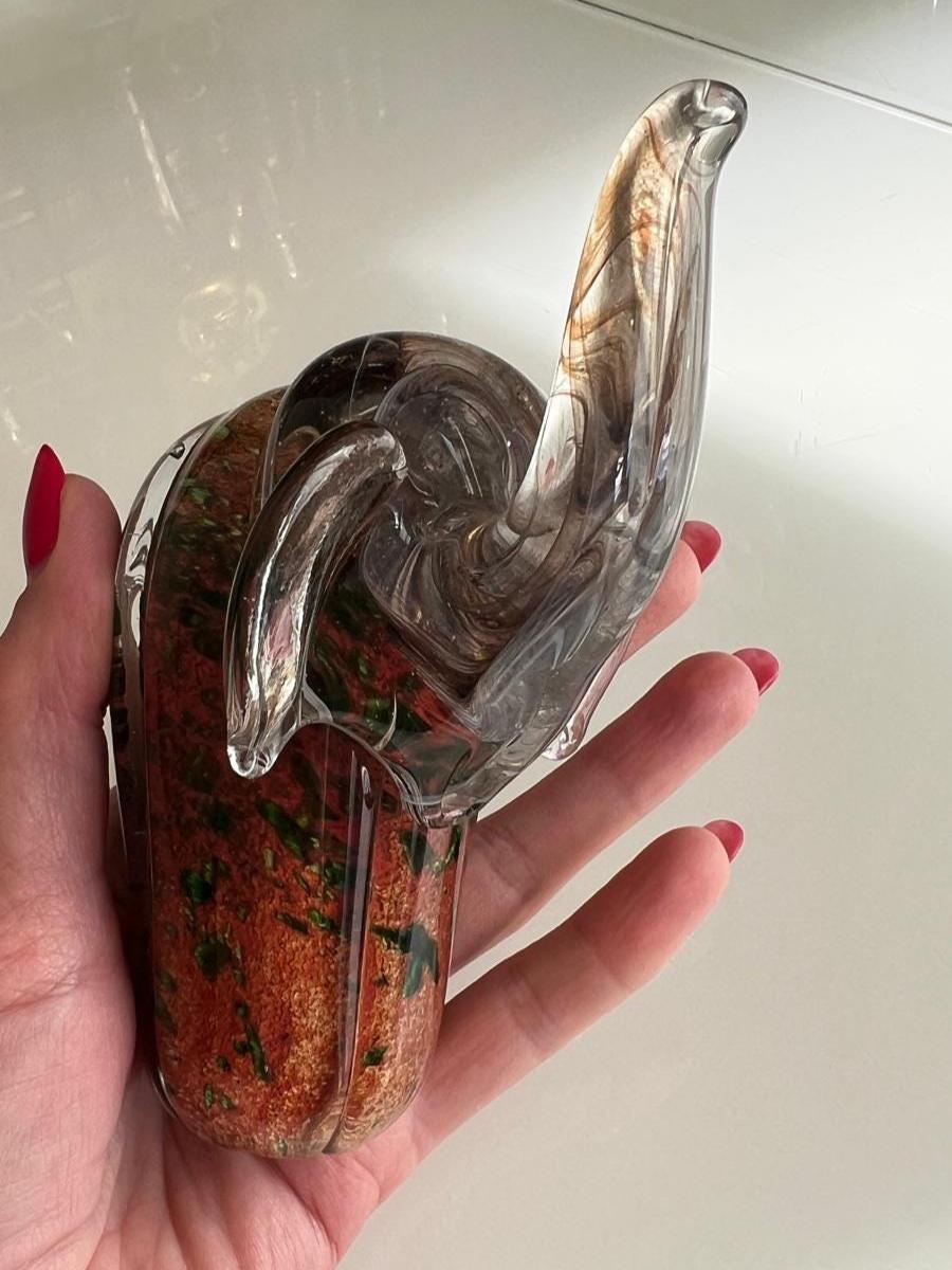 Glass Elephant MTARFA Malta Color Sculpture 1980