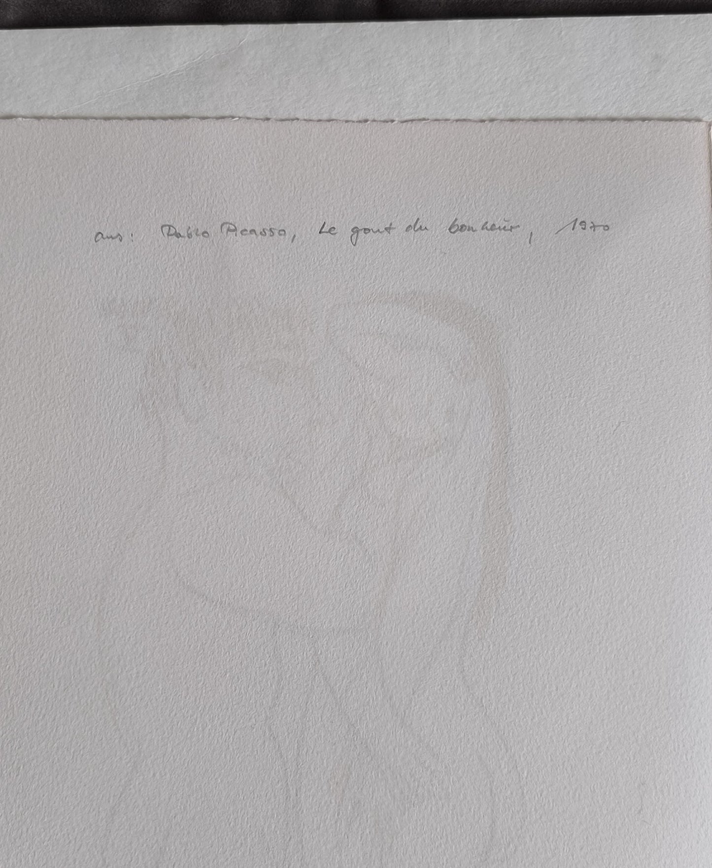 Pablo Picasso Lithograph 1 No.198/666, "Le Gout du Bonheur", Arches Paper 1964, Unframed