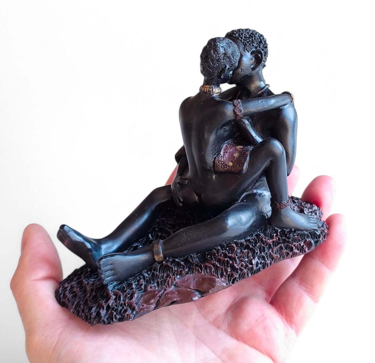 Collectible Erotic Sculpture, African Couple, 1980s Home Decor