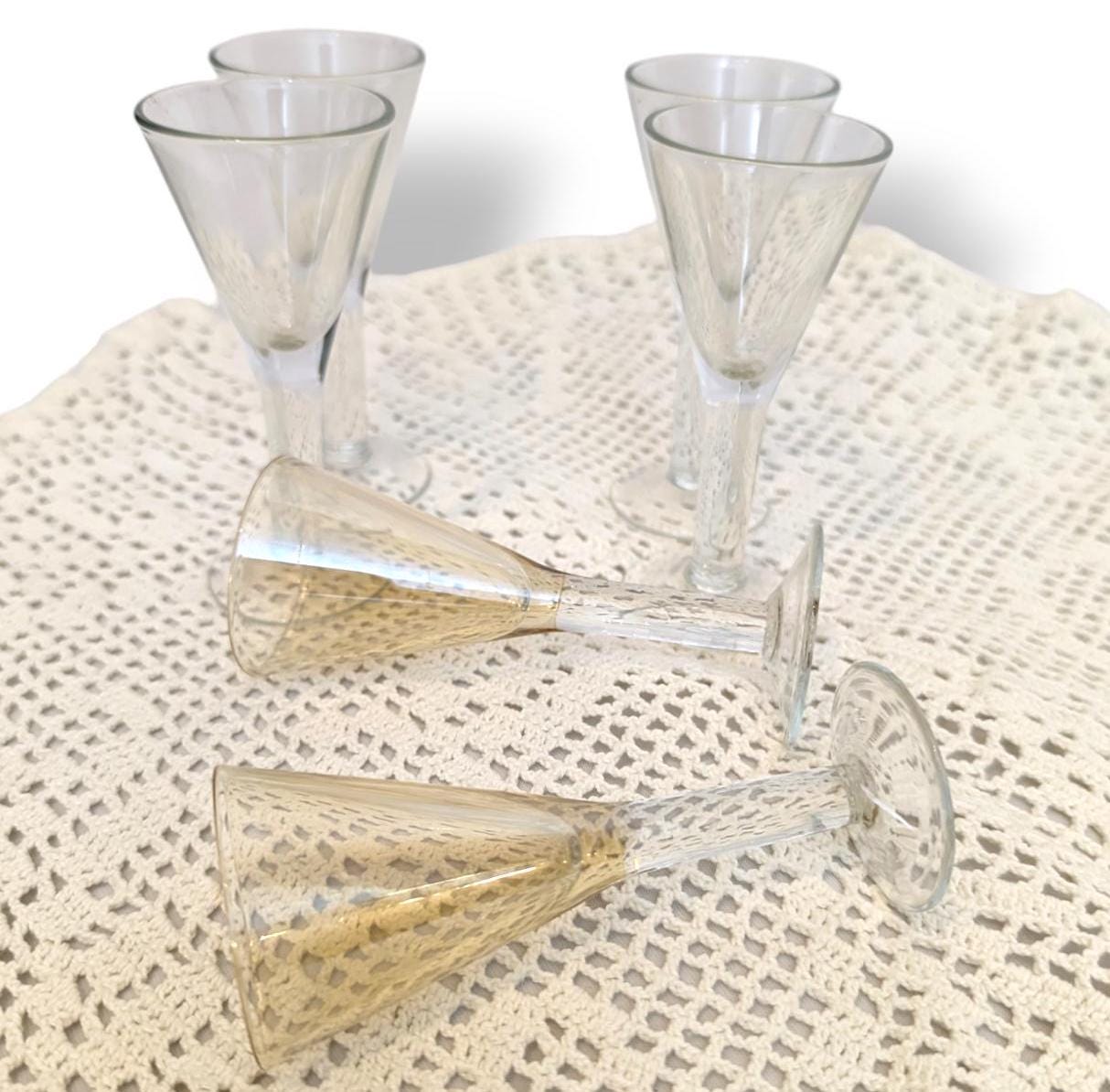 Set of 6 Rare Two-Tone Shot Glasses, 1970s Lithuania, Collectible Cups