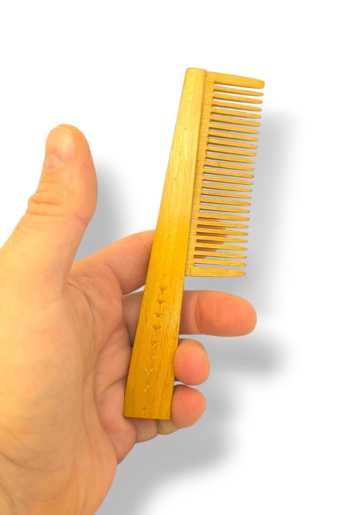 Handmade Antique Wooden Comb, Lithuania 1970s