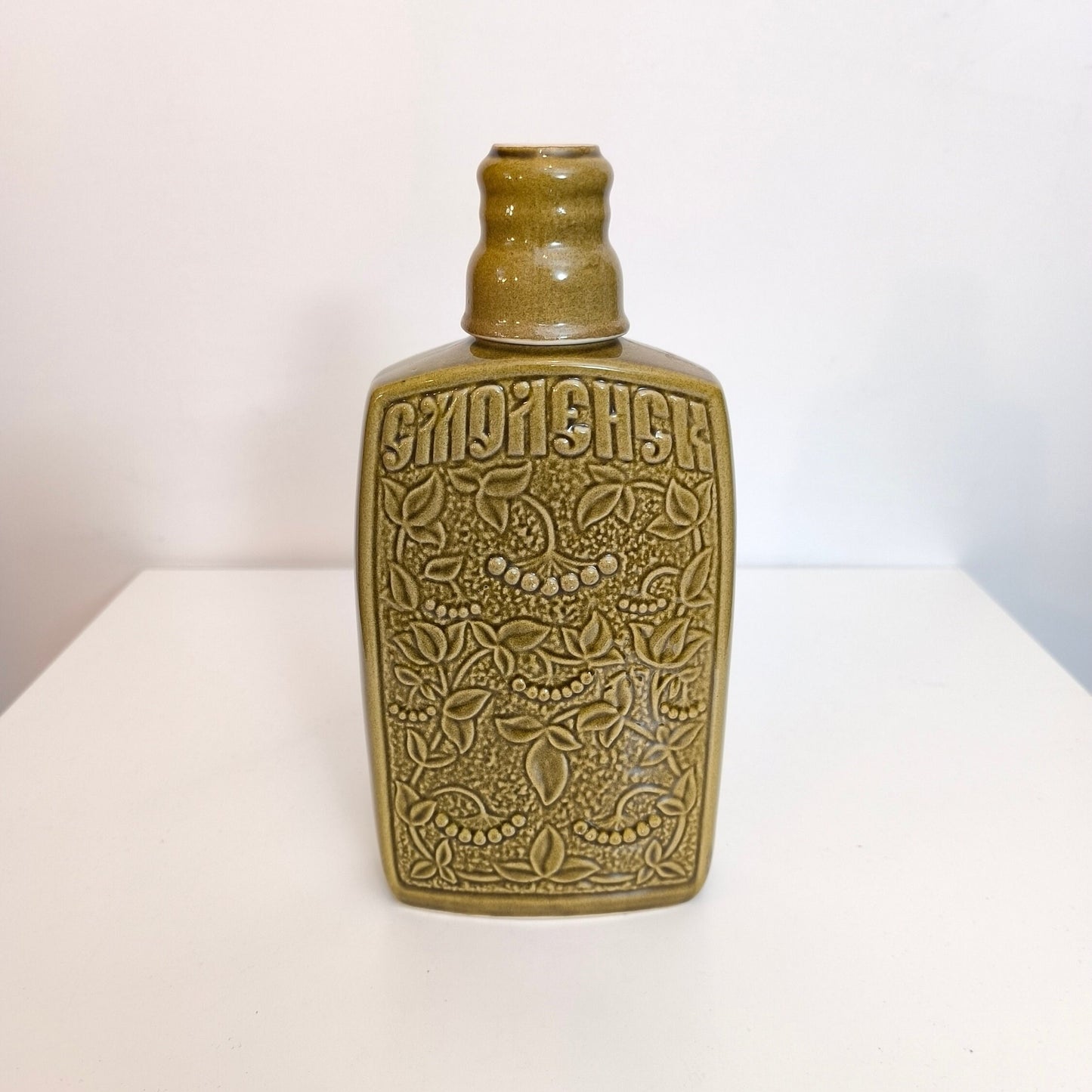 Decorative Decanters Ceramic, Liquor Bottles, Decanter, Shtof Smolensk and Small Container From Soviet Union Clay, Eco Reuse 1970s