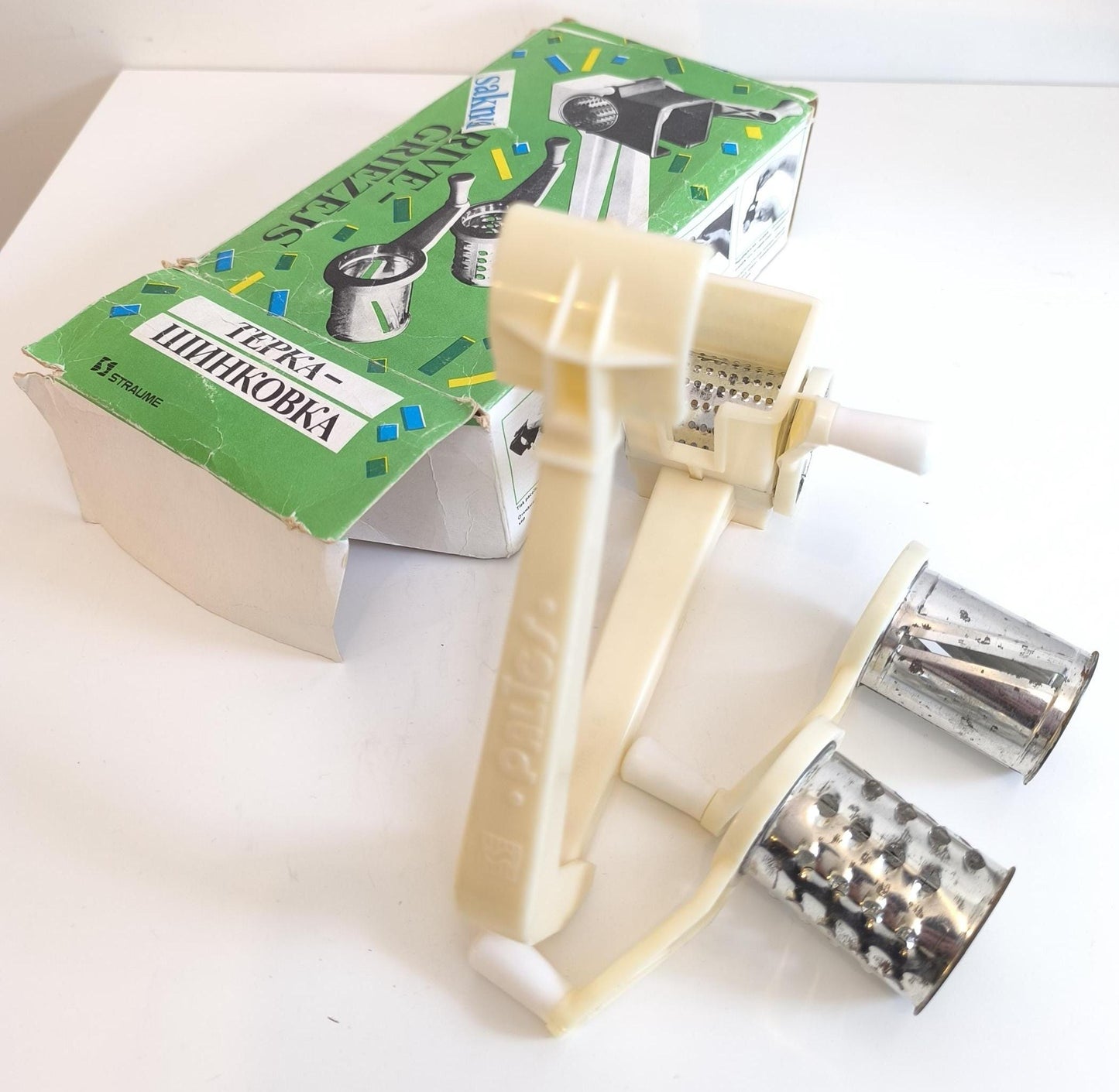 Vintage Vegetable Grater Shredder, Original Packaging, Straume Latvia 1984