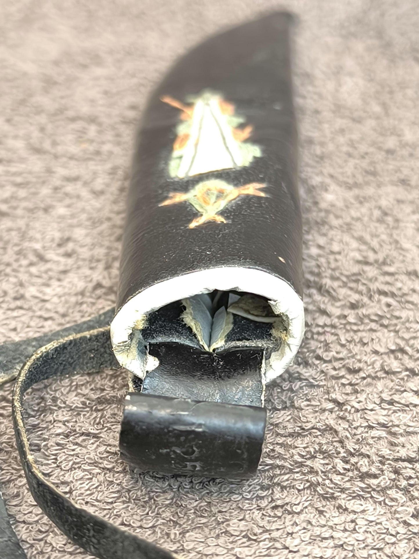 Leather Sheath for Uzbek National Knife Pchak, Soviet Union.