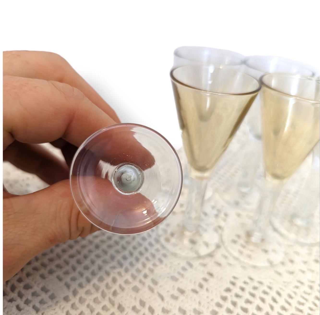 Set of 6 Rare Two-Tone Shot Glasses, 1970s Lithuania, Collectible Cups