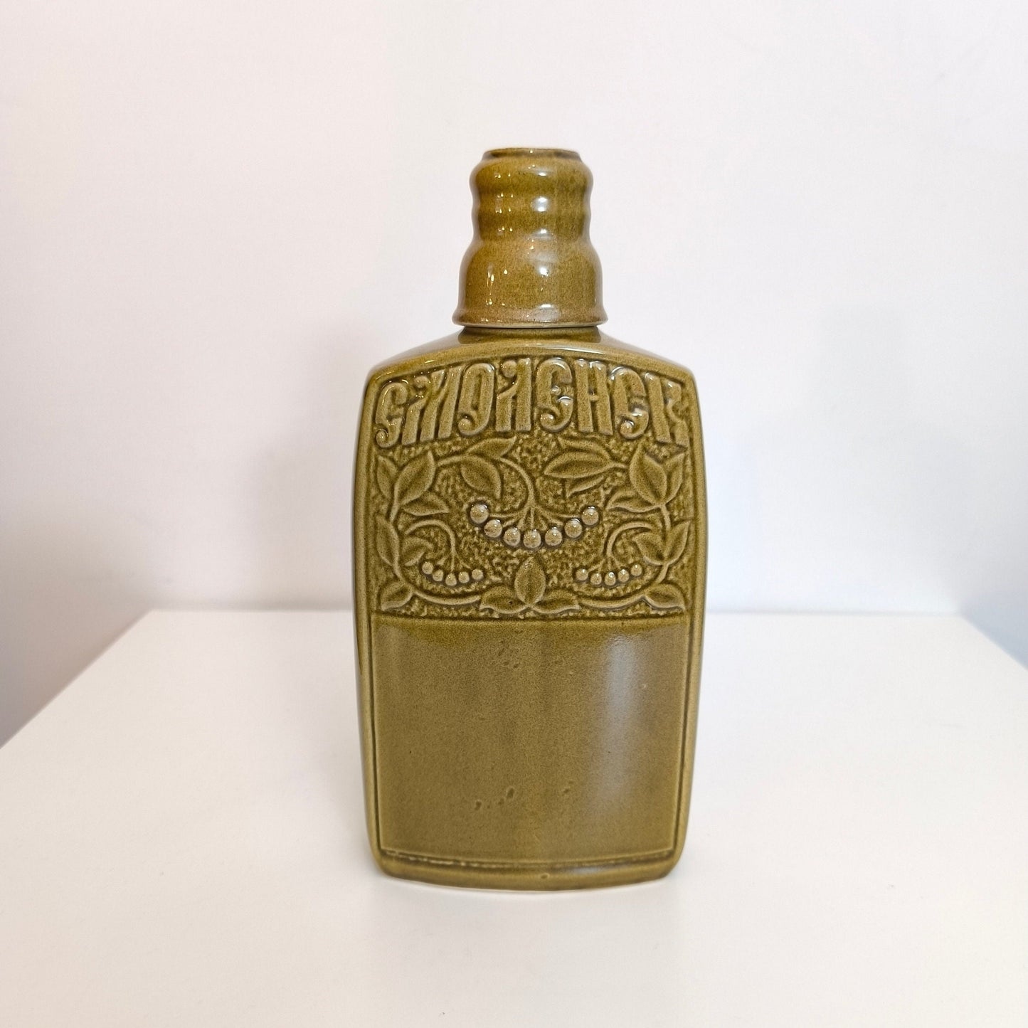 Decorative Decanters Ceramic, Liquor Bottles, Decanter, Shtof Smolensk and Small Container From Soviet Union Clay, Eco Reuse 1970s
