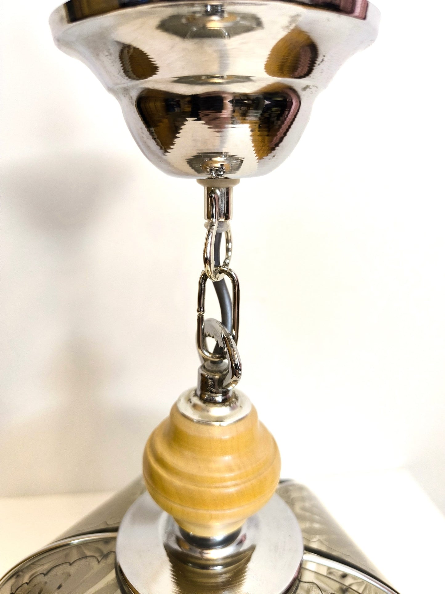 80s Hanging Pendant Light, Vintage Lamp Fixture